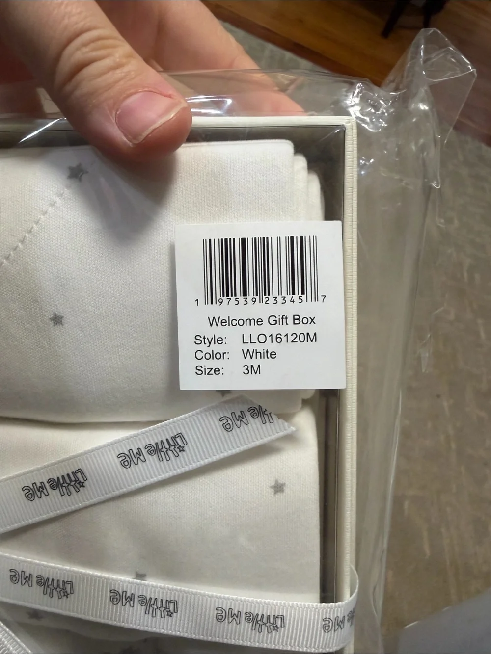 Little Me White and Gray Newborn Gift Set